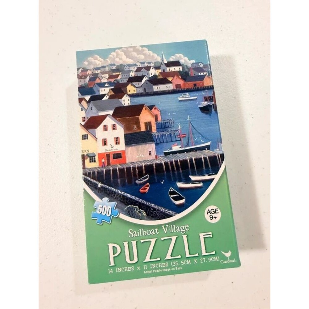 Sailboat Village Puzzle- 500 Pieces- NEW/Sealed Bag
